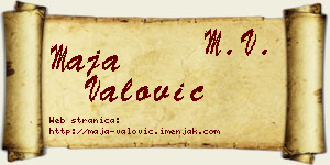 Maja Valović vizit kartica